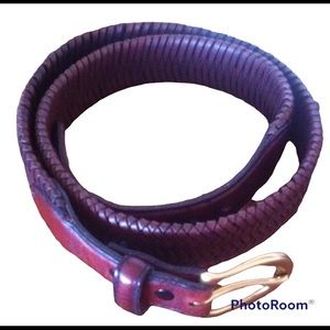 FOSSIL "Maddox" Brown Leather Fishtail Belt